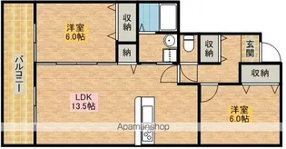 ネヴァインデバー弥栄【201号室】の間取り
