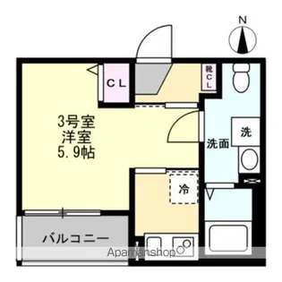 ベイルーム東本厚木【2階】の間取り