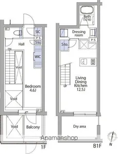 イプセ代々木上原RESIDENCE【1階】の間取り