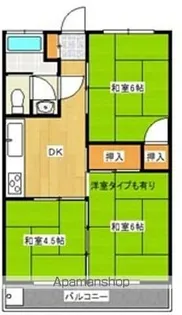 コーポ富士【201号室】の間取り
