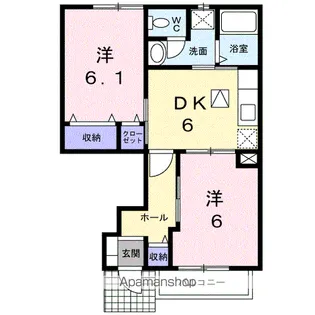 ブラウベルク B【1階】の間取り