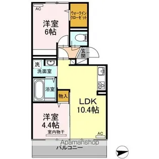 オッツセンチュリー長府 B棟【2階】の間取り