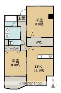 クオリア【201号室】の間取り