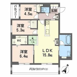 EcrageTakasu【3階】の間取り