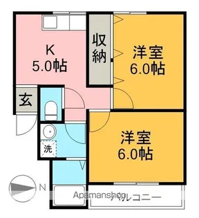 サンサンハイツⅢ【3階】の間取り