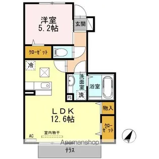 パルティール【102号室】の間取り