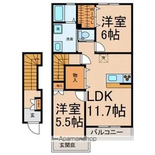 ルーエモント【202号室号室】の間取り