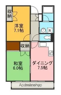 ドミール中田町【102号室】の間取り