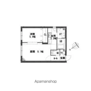 グランメール西麻生【1階】の間取り