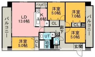 グラティア平岸【2階】の間取り