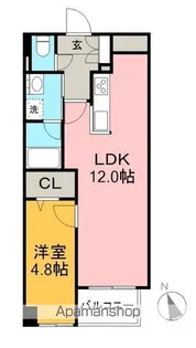 レヴァンテ薊野東町【1階】の間取り