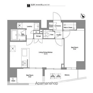 BPRレジデンス田端【4階】の間取り