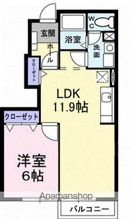 グラン・リーオB【1階】の間取り