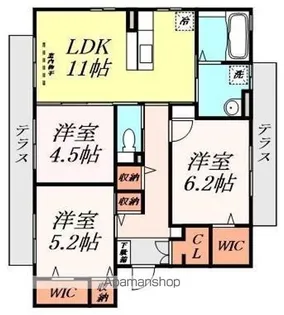 Grace Moat【102号室】の間取り