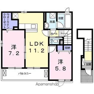 プランドール 弐番館【2階】の間取り