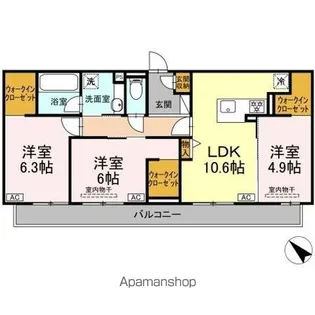 CASA SOLARE【3階】の間取り