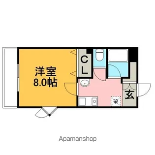 プルメリア唐原【210号室号室】の間取り