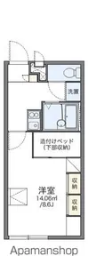 レオパレスわかみや【202号室】の間取り
