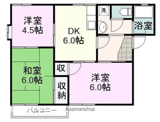エステート月見【202号室】の間取り