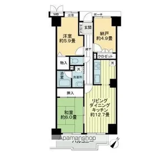 サーパス三条【9階】の間取り
