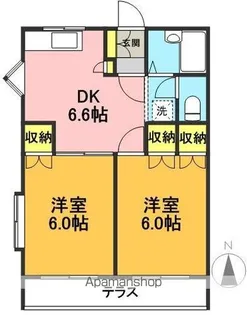 ドリーム東松原弐番館【101号室】の間取り