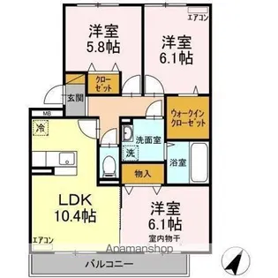グラマードマレⅦ B【2階】の間取り