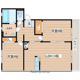 メゾンソレイユ【2階】の間取り