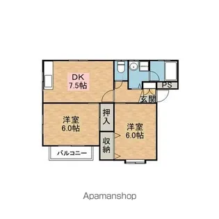福田ハイツ【202号室】の間取り