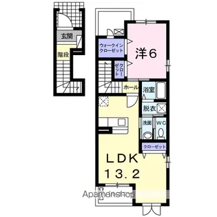 ジェルメ・メゾンM.3号館【2階】の間取り