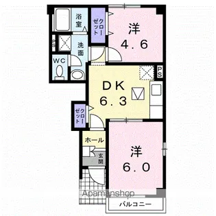 エレガンテ・パルコⅠ【1階】の間取り