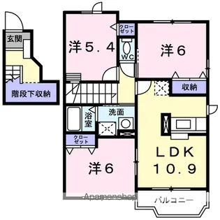 エクレールⅡ【2階】の間取り