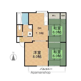 ベイプレイスヒルズ【202号室】の間取り
