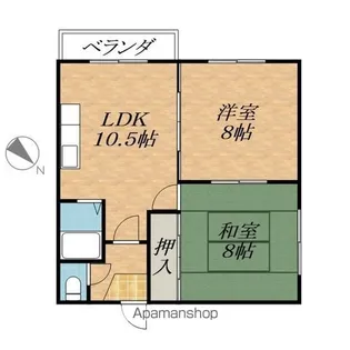 西3ハイツ【1階】の間取り