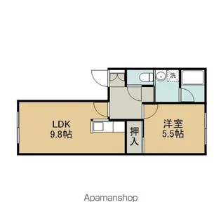 コーポアビッシュ【202号室】の間取り