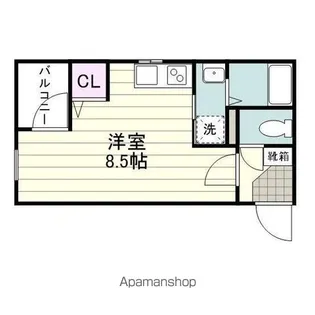 アンバーKAKUIDA【205号室】の間取り
