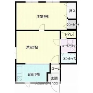 ホワイトハイツ【5号室】の間取り