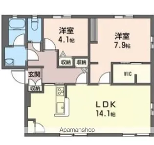 トロピカルハイツC【1階】の間取り