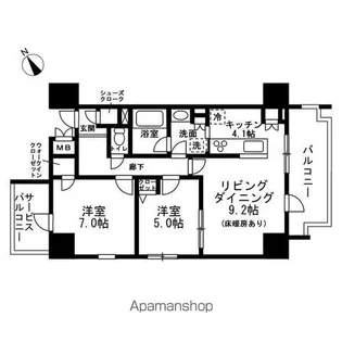 レジディア町屋【6階】の間取り