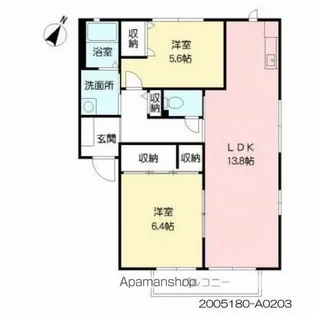 オー・ボアパティール C棟【2階】の間取り