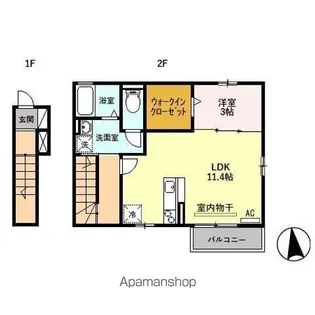 DーROOM M’S【2階】の間取り