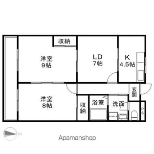 CS栗田ビル(レジデンスジュイエ)【4階】の間取り