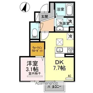 スフェール823 B棟【106号室】の間取り