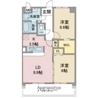 クレスト社台【202号室】の間取り