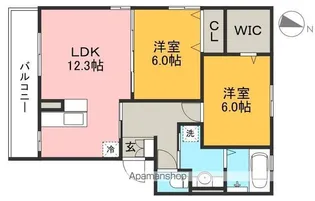 プランドール朝倉東町【3階】の間取り