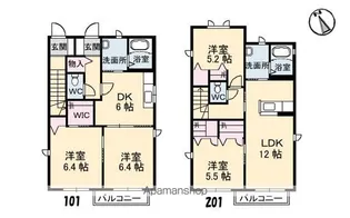 サンメゾン B【201号室】の間取り