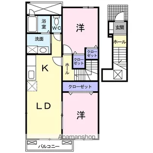 アベニュー サイド A棟【2階】の間取り
