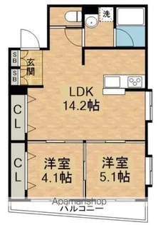 PARKSIDE RESIDENCE【301号室】の間取り