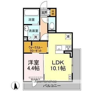 フェリシア朝生田【2階】の間取り