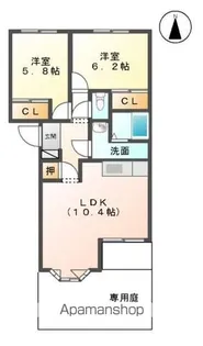 ピュアハート【1階】の間取り