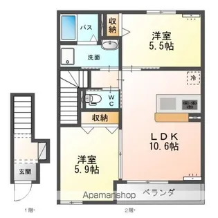 PALM(パーム)【2階】の間取り